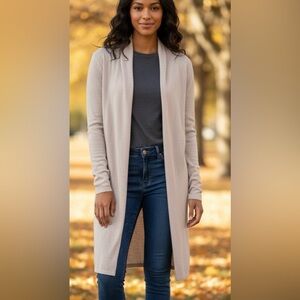 Neiman Marcus The Cashmere Collection Light Pink Longline Cardigan Size Medium